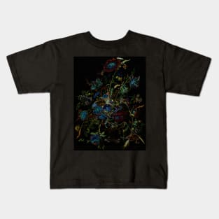 Black Panther Art - Glowing Flowers in the Dark 16 Kids T-Shirt